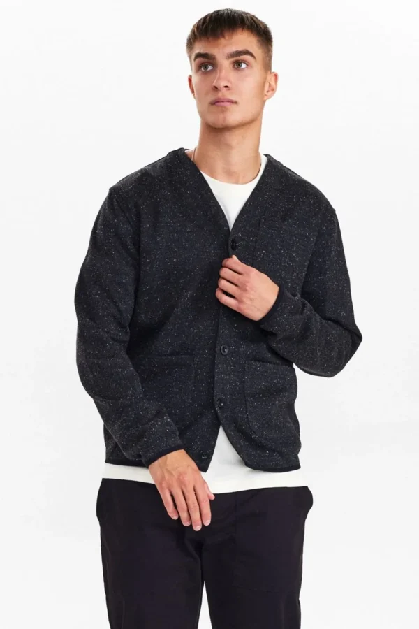 Mand Anerkjendt Aksigurd Melange Cardigan - Caviar