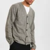 Mand Anerkjendt Aksigurd Melange Cardigan Sweat - Granit Grey Mel