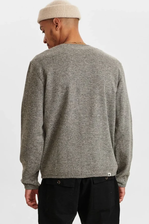 Mand Anerkjendt Aksigurd Melange Cardigan Sweat - Granit Grey Mel