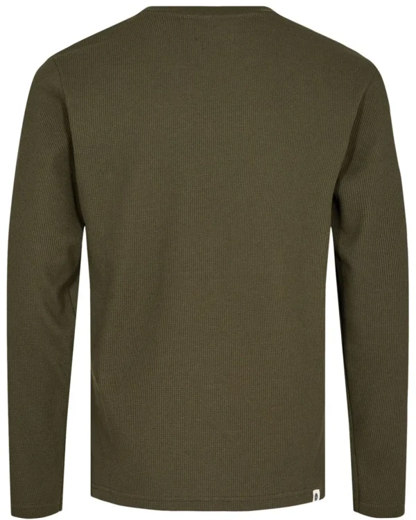 Mand Anerkjendt Aksilo L/S Waffle Emb Ls - Forest Night