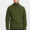 Mand Anerkjendt Aksimon Lambswool Roll Neck Knit - Deep Forrest