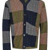 Mand Anerkjendt Akskjold Patchwork Cable Knit - Olivine