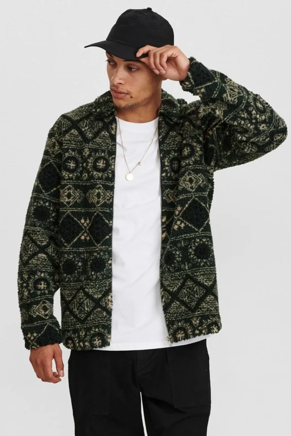 Mand Anerkjendt Aksoren Pile Cardigan Sweat - Sky Captain