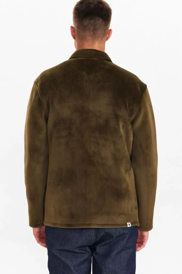 Mand Anerkjendt Aksoren Velvet Overshirt - Dark Olive