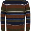 Mand Anerkjendt Aksune Jac Stripe Lambswool Knit - Cinnamon Stick