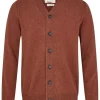 Mand Anerkjendt Aksvend Lambswool Cardigan - Cinnamon Stick