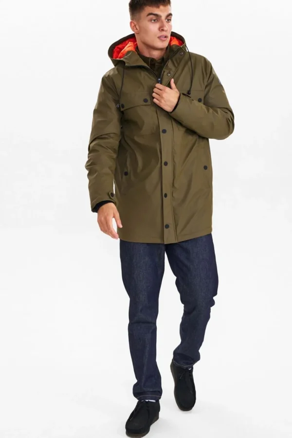 Mand Anerkjendt Akthomas Padded Raincoat - Dark Olive