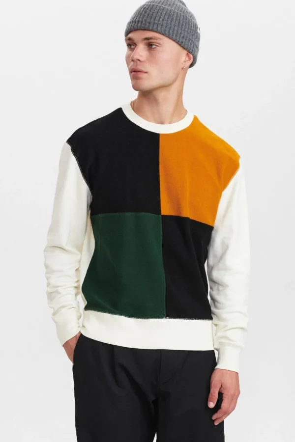 Mand Anerkjendt Aktristan Colour Block Sweat - Tofu